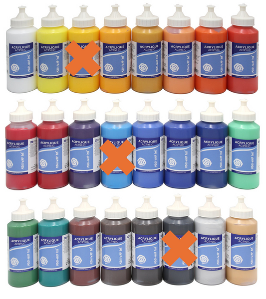 21x500ml Set Colours Acrylfarben