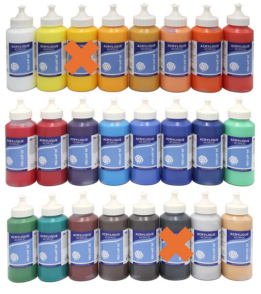 22x500ml Set Colours Acrylfarben