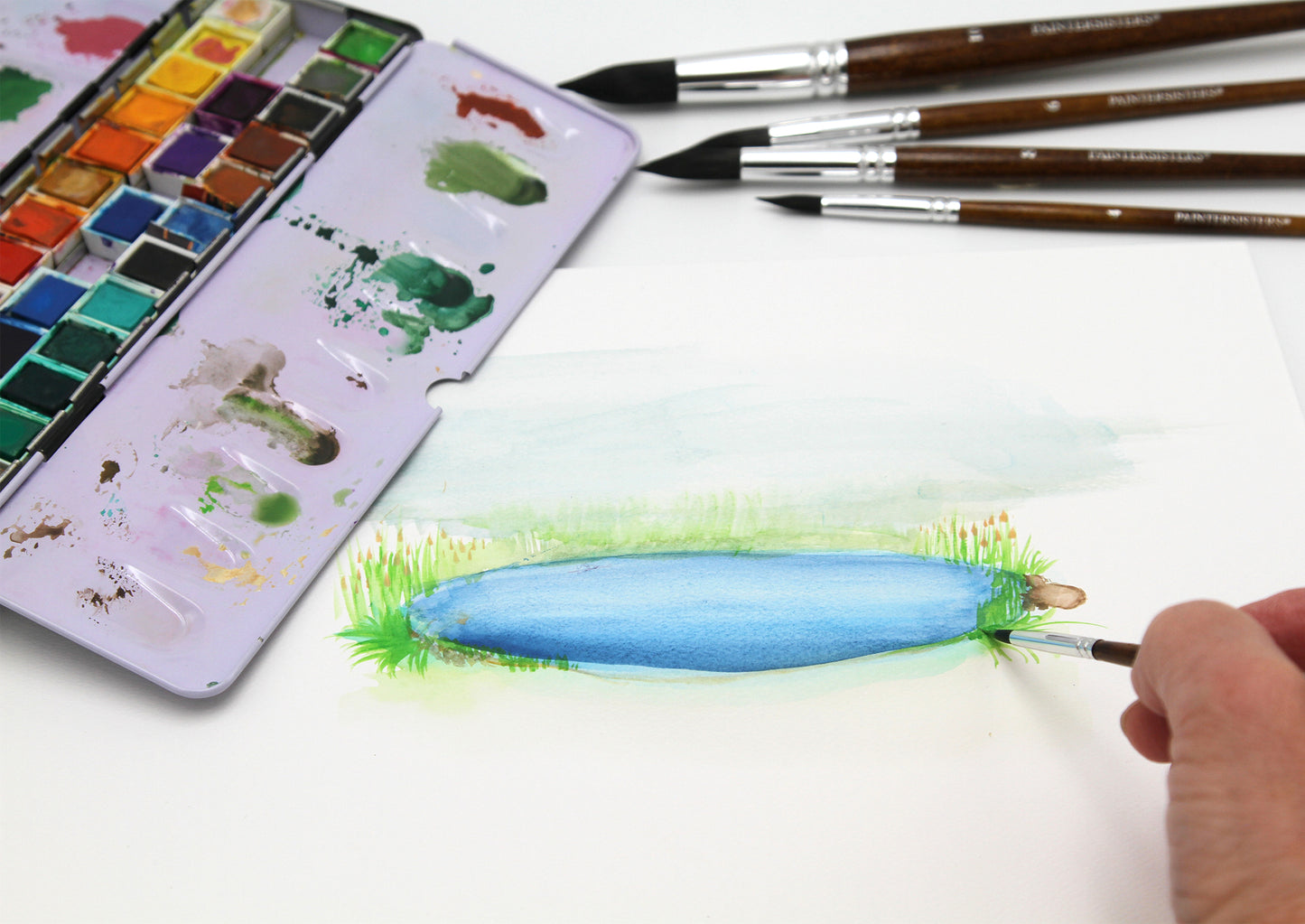 Aquarell Pinsel Set rund 5er