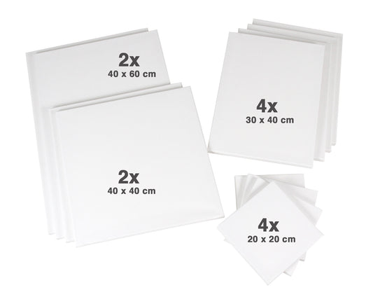 Keilrahmen Set 12er Mix