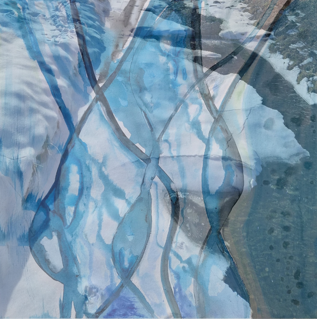 Die Ilfis im Schnee - Acrylmalen