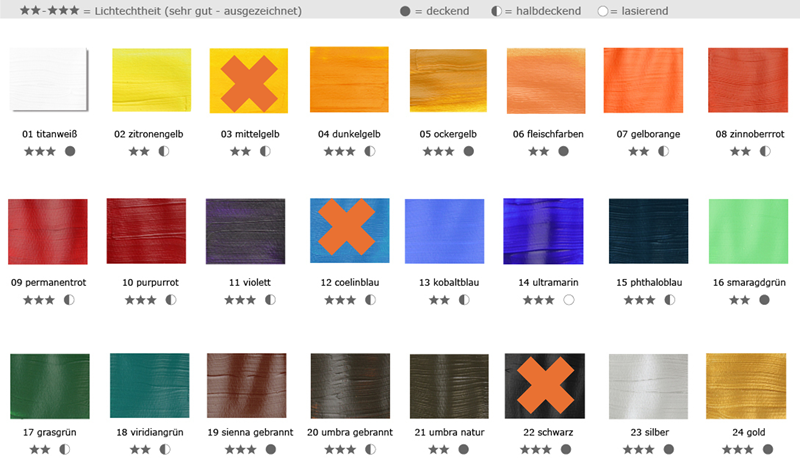 23x500ml Set Colours Acrylfarben