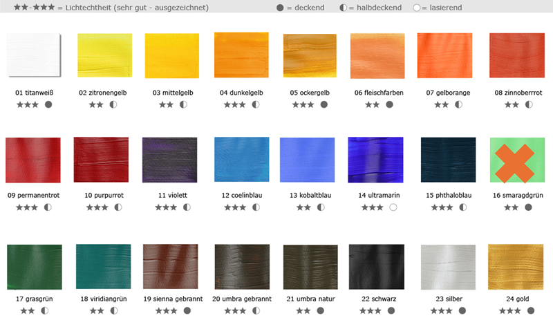 23x500ml Set Colours Acrylfarben